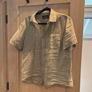 Saks Fifth Avenue Light Brown Linen Shirt